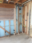 New kitchen plumbing & wiring prior to foam insulation