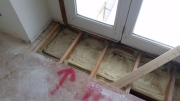Floor cantilevers are now insulated with closed cell foam