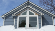 New windows & trim at east gable