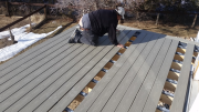 Trex decking being installed by Carlos