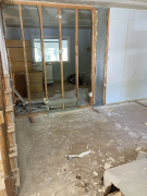 Drywall removal for door from living room to family room