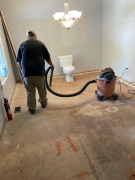 Cleaning dining room after demollition