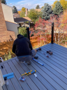 Paul securing deck post