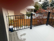 New deck railing (also Norm's thumb & footprints)