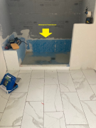 Tile floor installed