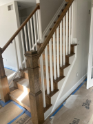 Installation of balusters in progress