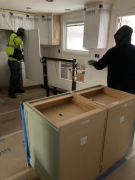 Kitchen countertop being installed