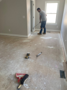 Prepping floor for carpet installation