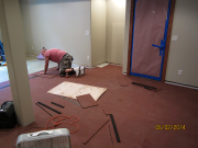 Installing rubber floor