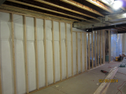 Walls are framed over existing insulation
