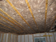 Ceilings are insulated with fiberglass
