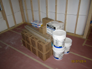 Drywall finish supplies are delivered