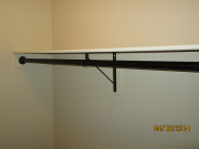 Closet hardware & shelf installed