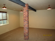Thin brick wrapped columns throughout