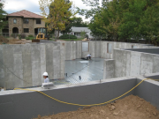 Steel decking being placed over structural steel beams