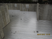 Steel floor in basement ready for concrete pour