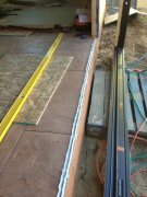 Double row of sealant at patio door to protect against water intrusion