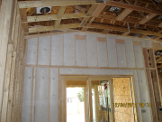 Walls are insulated with blown fiberglass