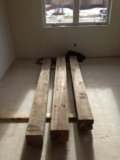 Reclaimed beams will be used for mantel pieces