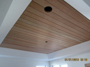 Cherry t&g ceiling in master bedroom