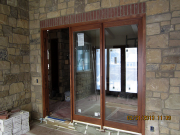 Patio doors stained