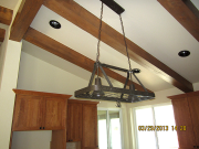 Hanging rack above kitchen island