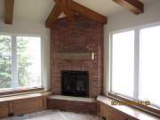 Patio brick fireplace