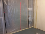 Plastic barrier to protect storage room