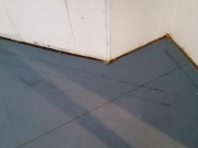 Wall lines are marked on floor