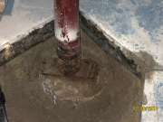 Exposed caisson for post adjustment