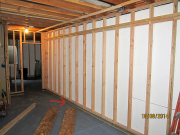 Framed basement walls double plated with void, per soils report