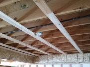Soffit framing with gas line above