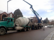 Concrete placed in pump