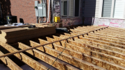 Joists are braced before sheathing