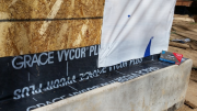 Vycor flashing over brick ledge