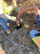 Installing gas line to house