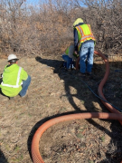 Installing gas line to house