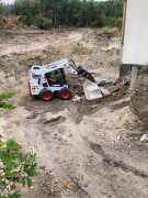 Concrete walls being removed