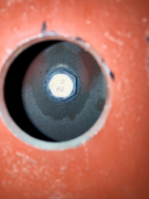 Closeup photo of tightened bolt
