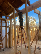 New cross beam being joined to existing timber