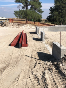 Steel I-beams on site