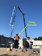 Placing concrete for basement floor