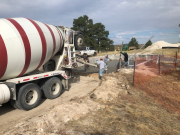 Shop flatwork being placed