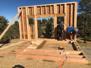 Paul & Carlos raising the first floor wall - east side