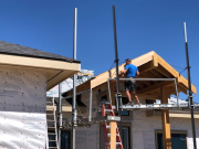 Paul installing front porch fascia