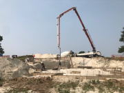 Placing concrete - garage & south basement