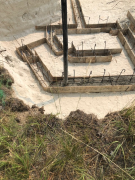 Placing concrete - garage & south basement