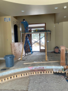 Paul framing new entry ceiling for light fixture