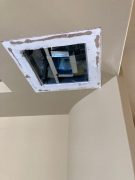 Ceiling return air boot installed