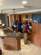 Wet bar steel tops installation